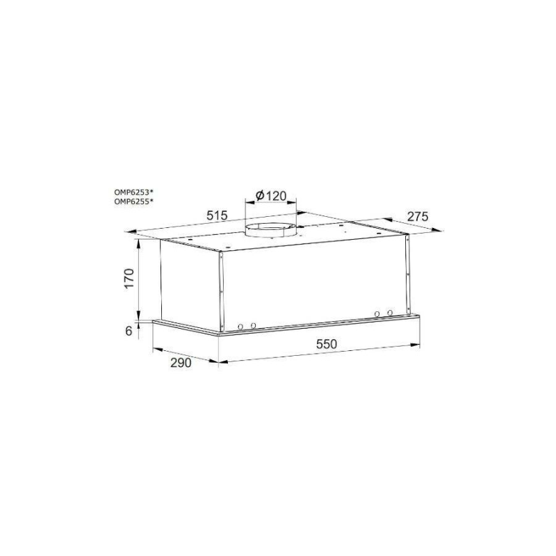 Amica ugradbena napa OMP 6253WG