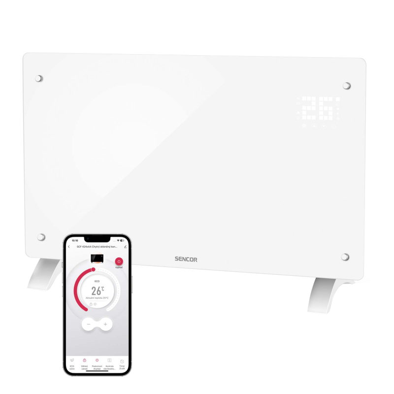 Sencor Wi-Fi Smart staklena konvektorska grijalica SCF 4240WH excetra