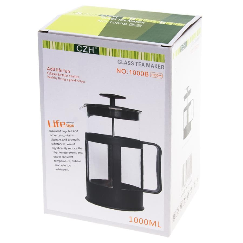 Delhan stakleni vrč/preša za čaj/kavu 1000ml DIA1437