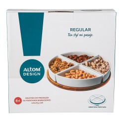 Altom Design set od 4 posude na podlozi od bambusa, okrugli 25,5 cm