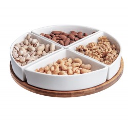 Altom Design set od 4 posude na podlozi od bambusa, okrugli 25,5 cm