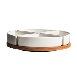 Altom Design set od 4 posude na podlozi od bambusa, okrugli 25,5 cm